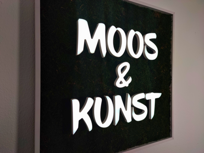 Moosbild beleuchtet mit Logo | 3D Buchstaben Frontleuchtend